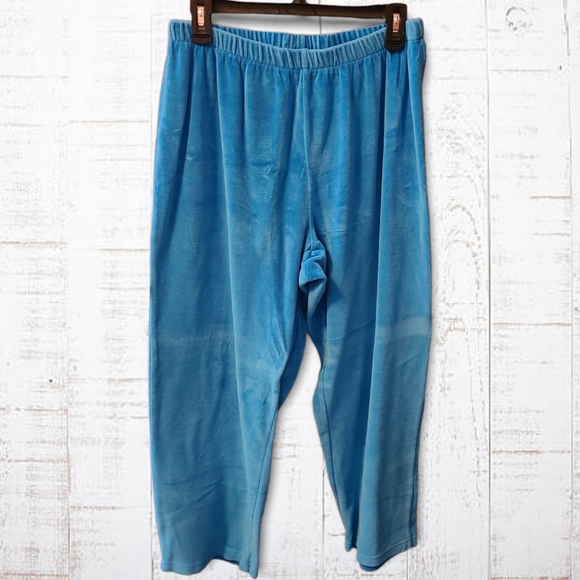 Blue Velvety 2pc Set w/ Sparkly Snowflakes by Links - Picture 6 of 9